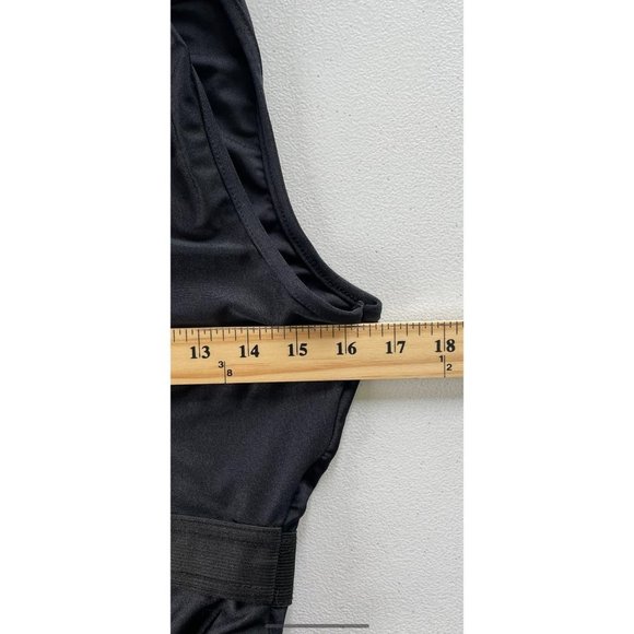 Pretty Little Thing Scoop Neck Body Suit Womens 10 Black High Leg - Picture 7 of 9